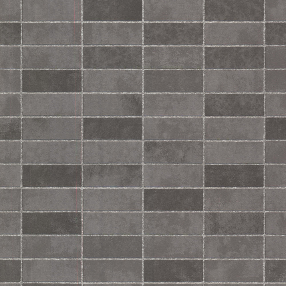 Hunter Slate Rectangle Tile Wallpaper by Brewster Bath Bath Bath IV Covers about 56.4 square feet 20.5-in by 33-ft long roll Prepasted 21 - Fabric Carolina -