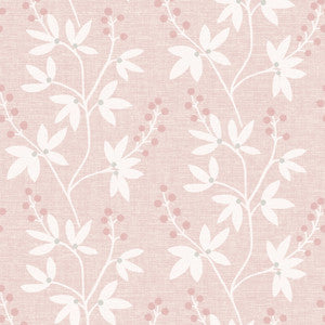 Linnea Pink Botanical Trail Wallpaper by Brewster