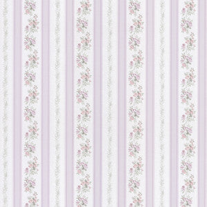 Merle Lavender Floral Stripe Wallpaper by Brewster