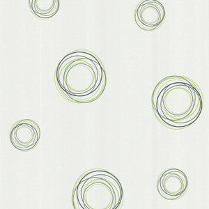 Fleming Green Geo Swirl Wallpaper by Brewster