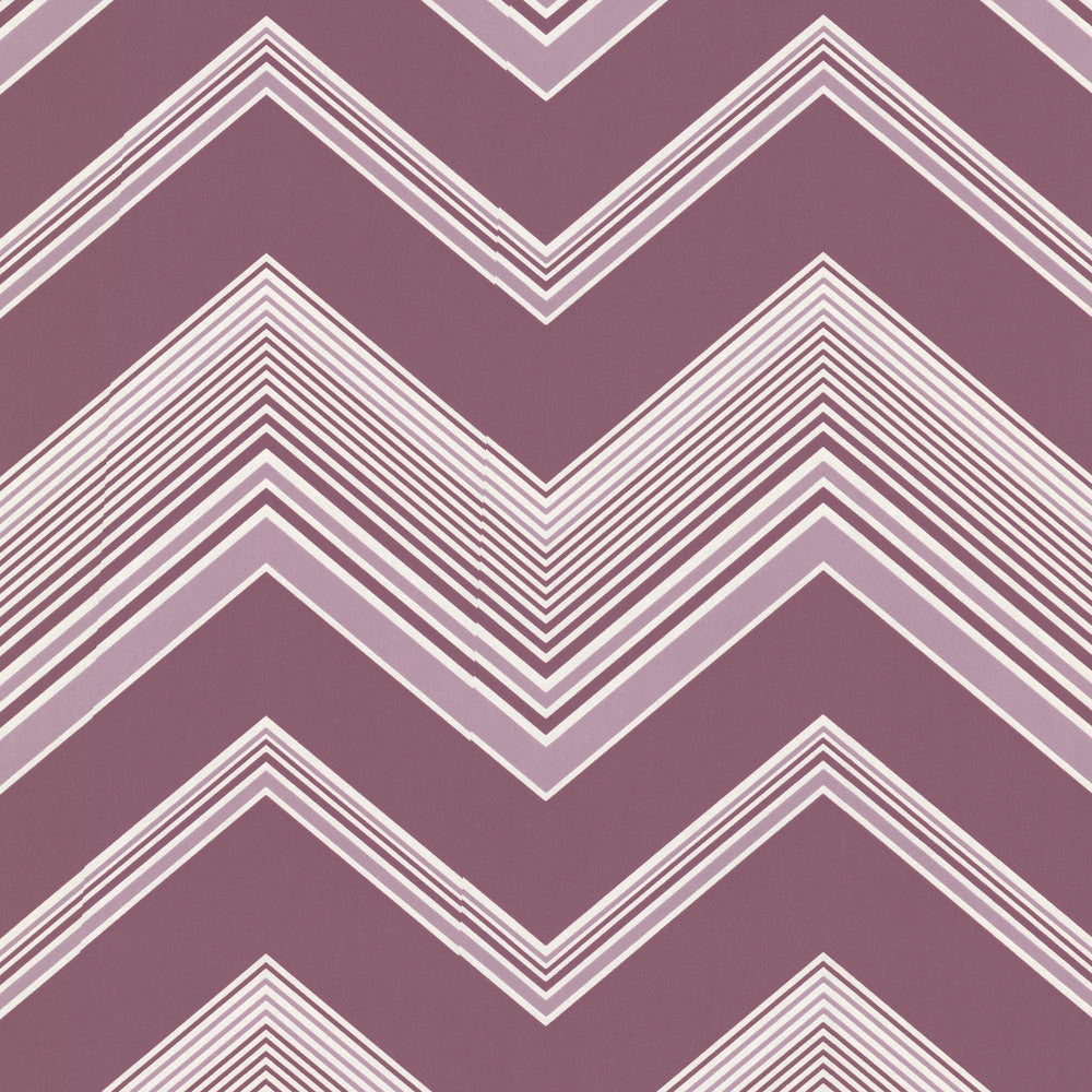 Bearden Purple Zig Zag Wallpaper by Decorline Elements Covers about 56.4 square feet 20.5-in by 33-ft long roll Unpasted 12.6 - Fabric Carolina -