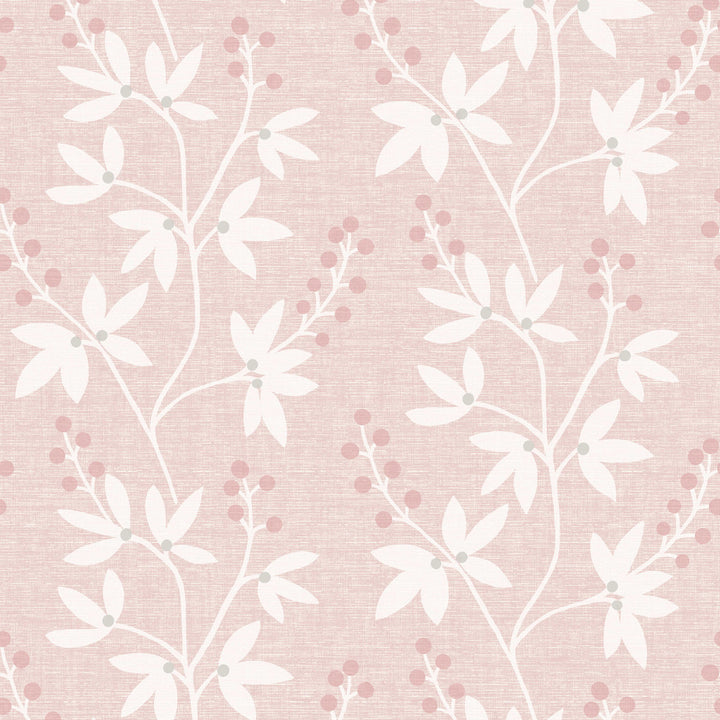 Currant Pink Botanical Trail Wallpaper by Beacon House Simple Space 2 Covers about 56.4 square feet 20.5-in by 33-ft long roll Unpasted 25.2 - Fabric Carolina -