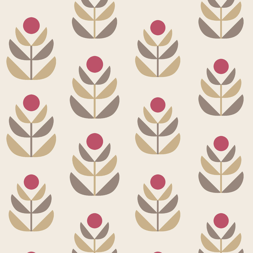 Oslo Red Geometric Tulip Wallpaper by Beacon House Simple Space 2 Covers about 56.4 square feet 20.5-in by 33-ft long roll Unpasted 18 - Fabric Carolina -