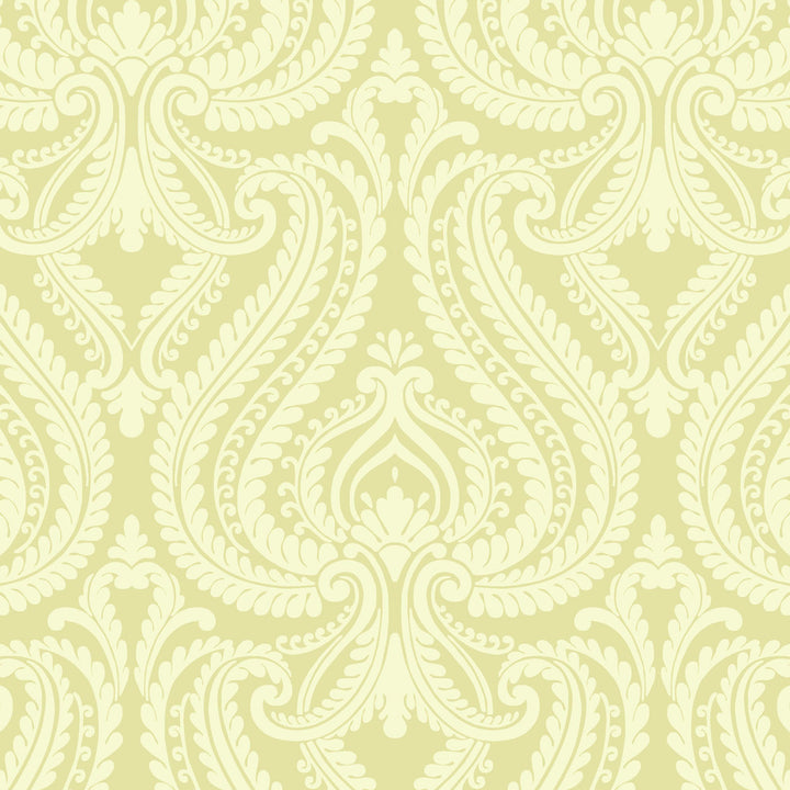Imperial Green Modern Damask Wallpaper by Beacon House Simple Space 2 Covers about 56.4 square feet 20.5-in by 33-ft long roll Unpasted 25.2 - Fabric Carolina -