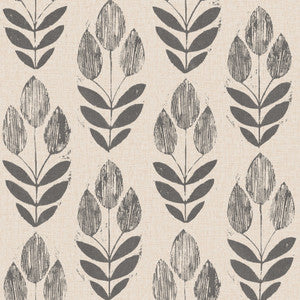 Scandinavian Black Print Tulip Wallpaper by Beacon House