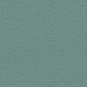 Calendula Teal Modern Floral Wallpaper by Beacon House