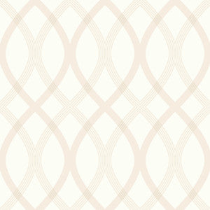 Contour Beige Geometric Lattice Wallpaper by Beacon House