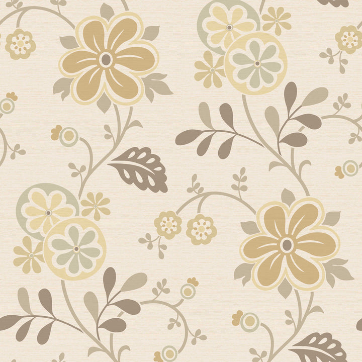 Amelie Beige Floral Trail Wallpaper by Beacon House Simple Space 2 Covers about 56.4 square feet 20.5-in by 33-ft long roll Unpasted 21 - Fabric Carolina -