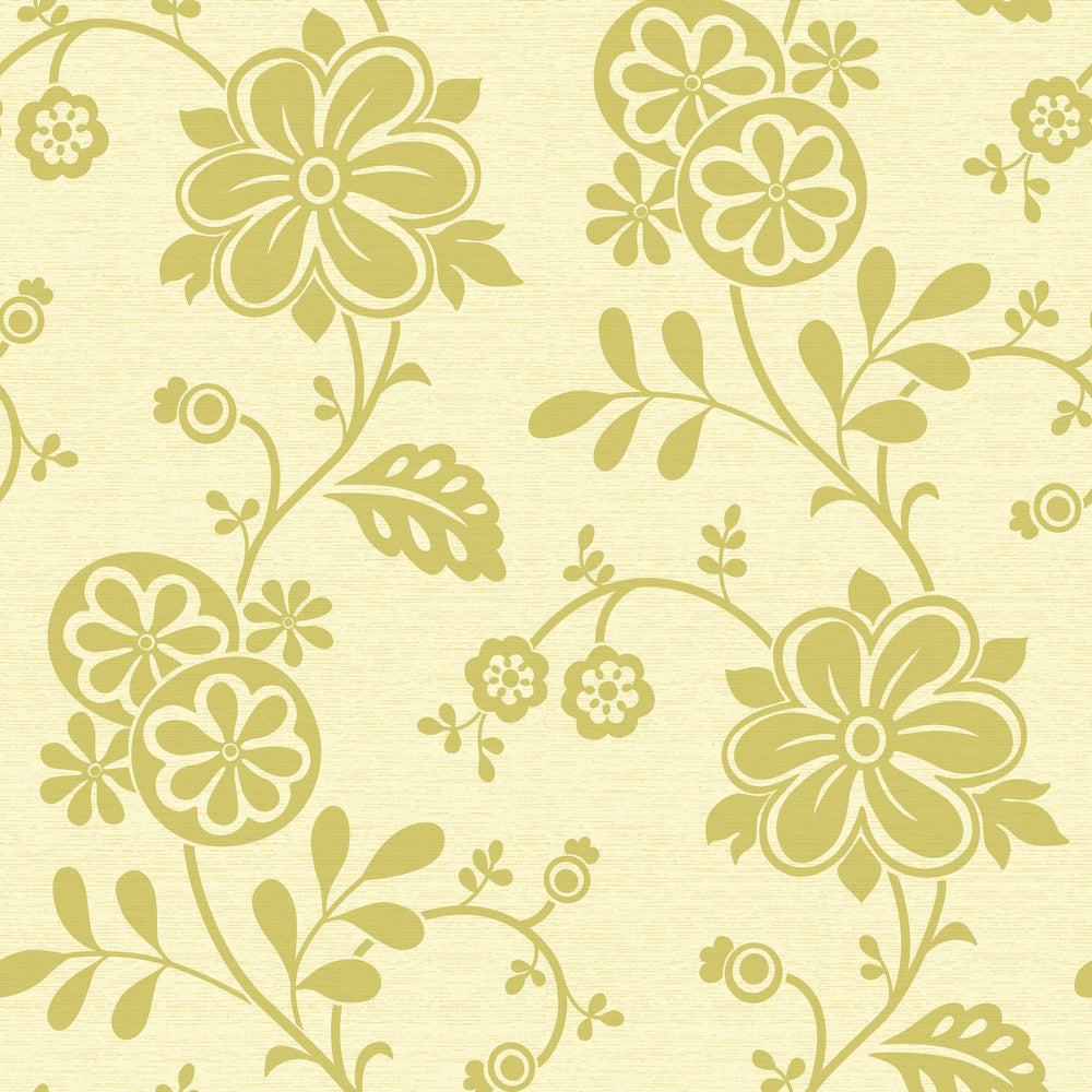 Amelie Green Floral Trail Wallpaper by Beacon House Simple Space 2 Covers about 56.4 square feet 20.5-in by 33-ft long roll Unpasted 21 - Fabric Carolina -