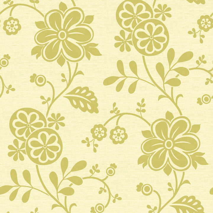 Amelie Green Floral Trail Wallpaper by Beacon House Simple Space 2 Covers about 56.4 square feet 20.5-in by 33-ft long roll Unpasted 21 - Fabric Carolina -