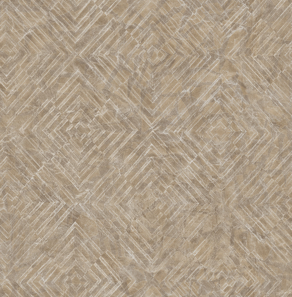 Labyrinth Bronze Geometric Wallpaper by A-Street Prints Restored Covers about 56.4 square feet 20.5-in by 33-ft long roll Unpasted 10.4 - Fabric Carolina -