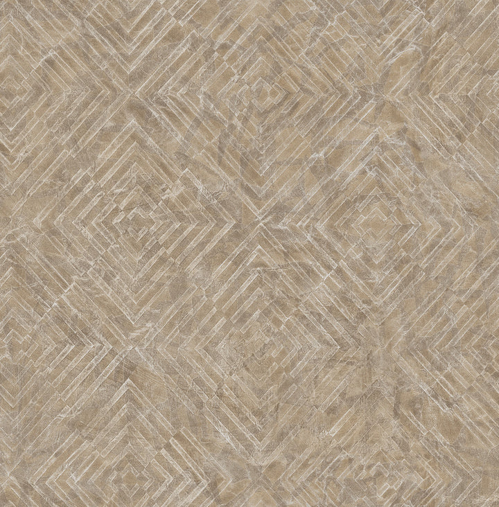 Labyrinth Bronze Geometric Wallpaper by A-Street Prints Restored Covers about 56.4 square feet 20.5-in by 33-ft long roll Unpasted 10.4 - Fabric Carolina -