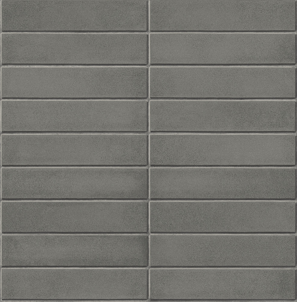 Midcentury Modern Dark Grey Brick Wallpaper by A-Street Prints Restored Covers about 56.4 square feet 20.5-in by 33-ft long roll Unpasted 21 - Fabric Carolina -