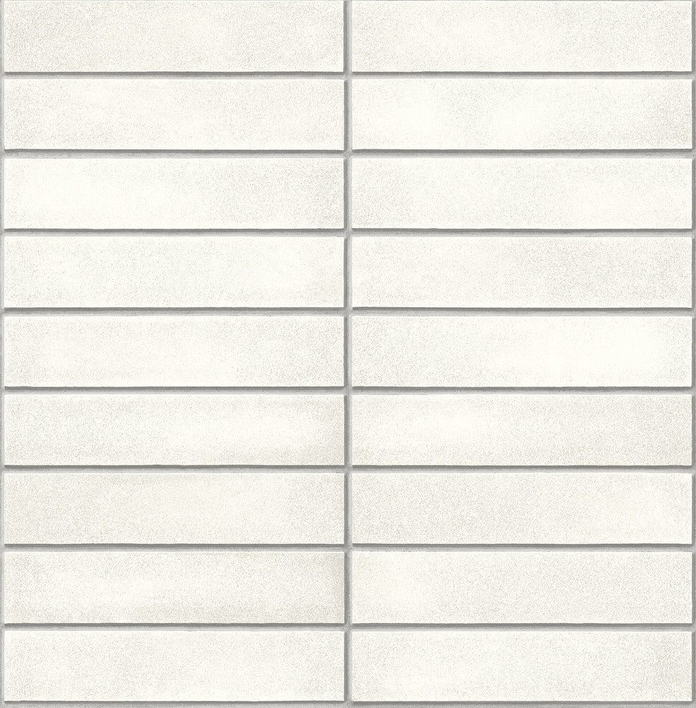 Midcentury Modern White Brick Wallpaper by A-Street Prints Restored Covers about 56.4 square feet 20.5-in by 33-ft long roll Unpasted 21 - Fabric Carolina -