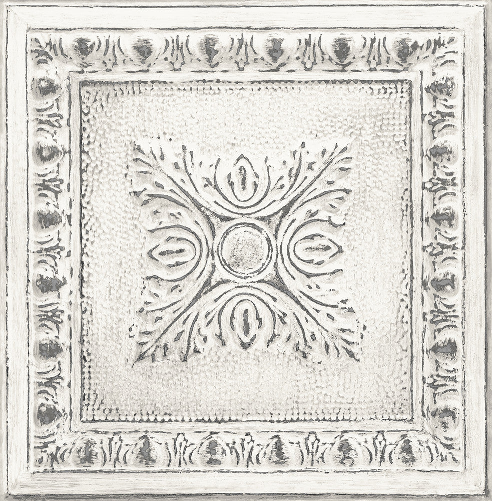 Ornamental Off White Tin Tile Wallpaper by A-Street Prints Restored Covers about 56.4 square feet 20.5-in by 33-ft long roll Unpasted 20.9 - Fabric Carolina -