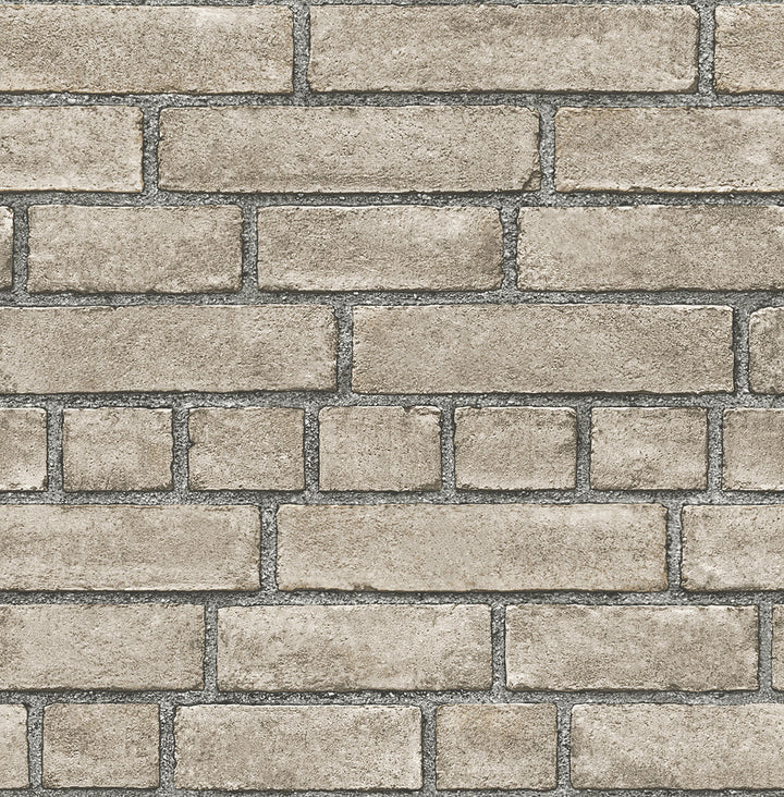 Façade Taupe Brick Wallpaper by A-Street Prints Restored Covers about 56.4 square feet 20.5-in by 33-ft long roll Unpasted 21 - Fabric Carolina -