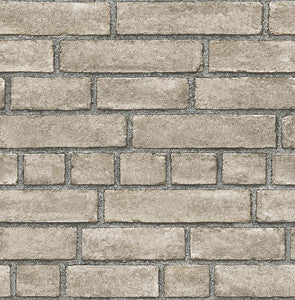 Façade Taupe Brick Wallpaper by A-Street Prints