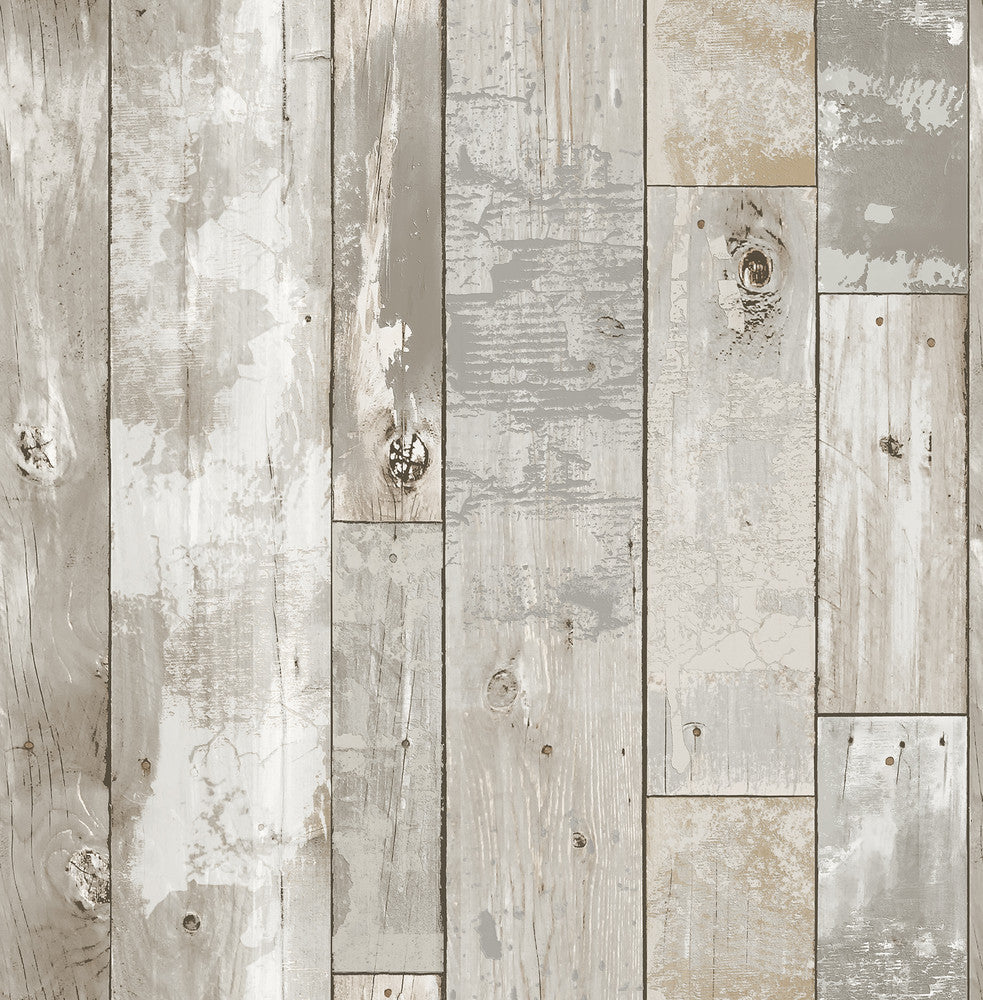 Deena Grey Distressed Wood Wallpaper by A-Street Prints Restored Covers about 56.4 square feet 20.5-in by 33-ft long roll Unpasted 21 - Fabric Carolina -