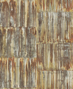 Patina Panels Copper Metal Wallpaper by A-Street Prints