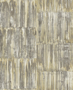 Patina Panels Yellow Metal Wallpaper by A-Street Prints