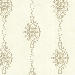 Alvina Gold Ironwork Stripe Wallpaper by Kenneth James