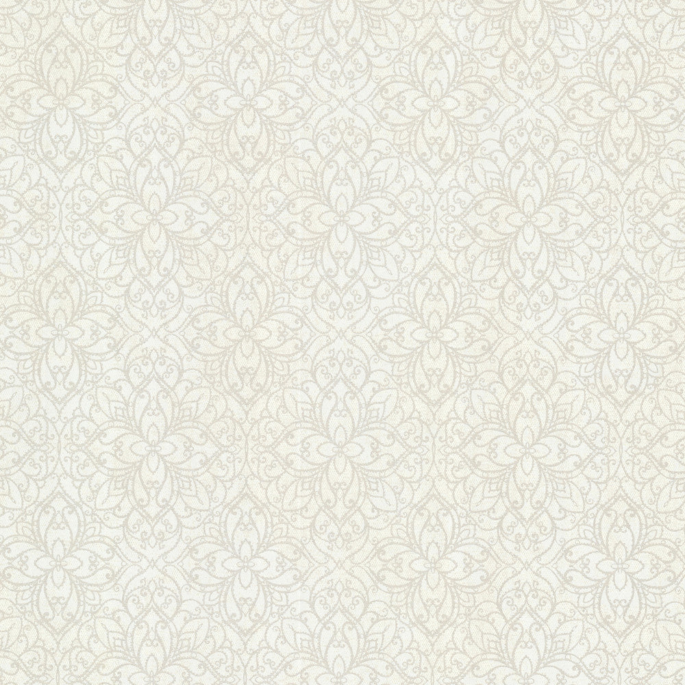 Yasmine Opal Moroccan Mini Medallion Wallpaper by Kenneth James Sparkle Covers about 56.4 square feet 20.5-in by 33-ft long roll Unpasted 6.3 - Fabric Carolina -