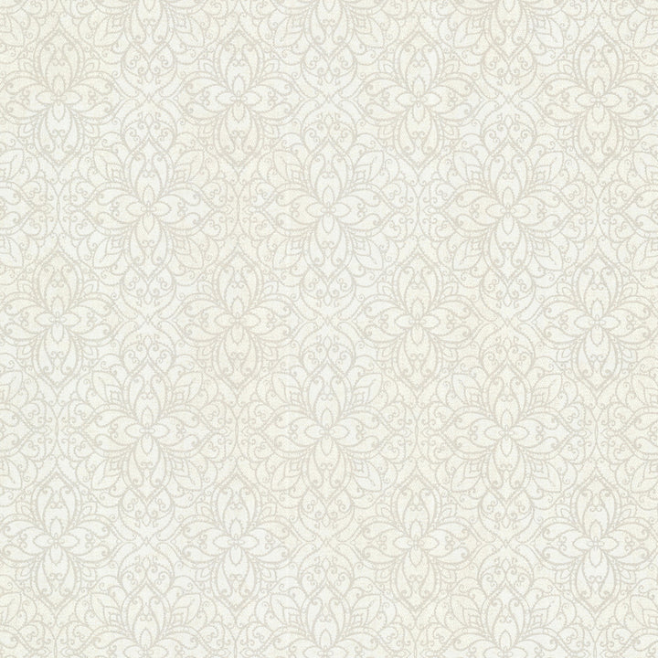 Yasmine Opal Moroccan Mini Medallion Wallpaper by Kenneth James Sparkle Covers about 56.4 square feet 20.5-in by 33-ft long roll Unpasted 6.3 - Fabric Carolina -