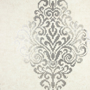Lux Silver Foil Damask Wallpaper by Kenneth James