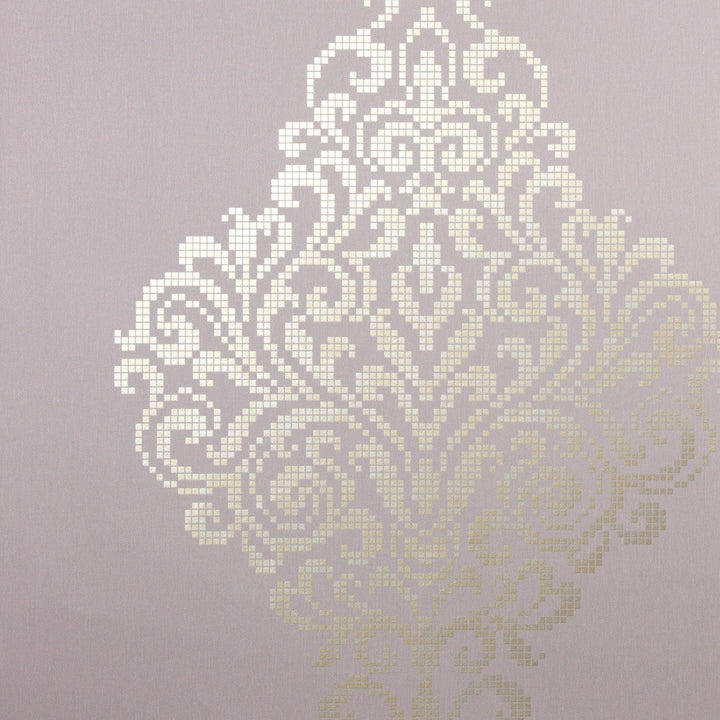 Lux Lavender Metallic Damask Wallpaper by Kenneth James Sparkle Covers about 56.4 square feet 20.5-in by 33-ft long roll Unpasted 21 - Fabric Carolina -