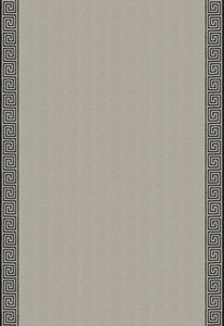 Greek Key Embroidery Pebble And Black 25801 by Schumacher Fabric