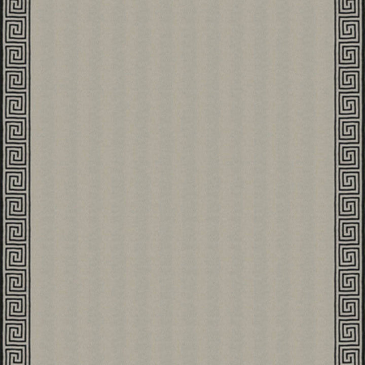 Greek Key Embroidery Pebble And Black 25801 by Schumacher Designer Fabric AU NATUREL COTTON 75% LINEN 25% BELGIUM MARTINDALE 20,000 </p><p>Repeat: Horizontal: and Vertical: 4 1/4" (11CM) 57 - Swanky Fabrics -