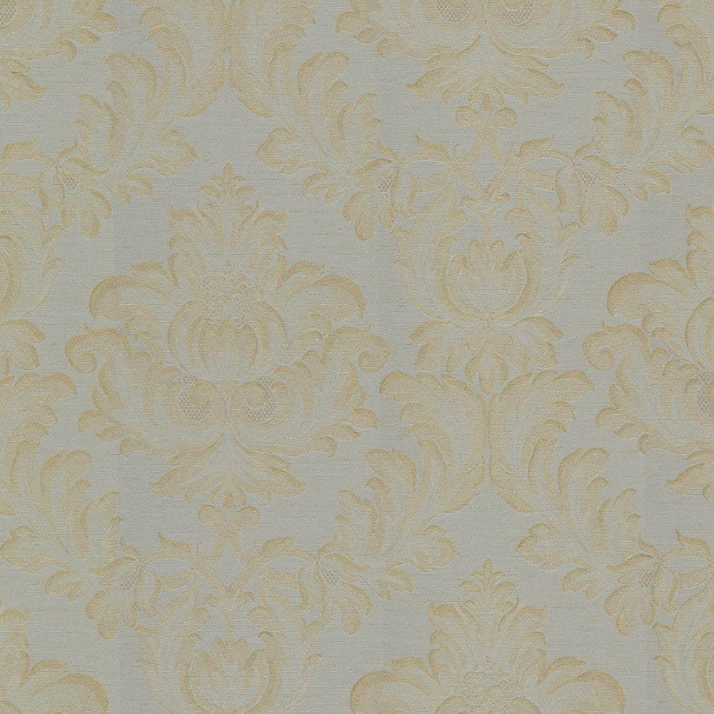 Oldham Sage Damask Wallpaper by Lucky Day Brocade Covers about 56.4 square feet 20.5-in by 33-ft long roll Unpasted 21 - Fabric Carolina -
