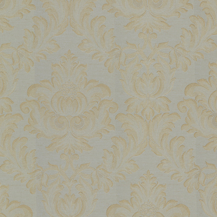 Oldham Sage Damask Wallpaper by Lucky Day Brocade Covers about 56.4 square feet 20.5-in by 33-ft long roll Unpasted 21 - Fabric Carolina -