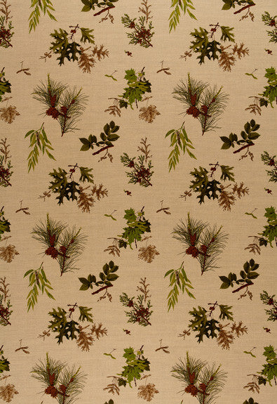 Woodlands Pine Lichen On Natural 2602880 by Schumacher Fabric Classic-Prints 59% Linen, 41% Cotton - Horizontal: 26.75 and Vertical: 24.25 54 - Fabric Carolina -