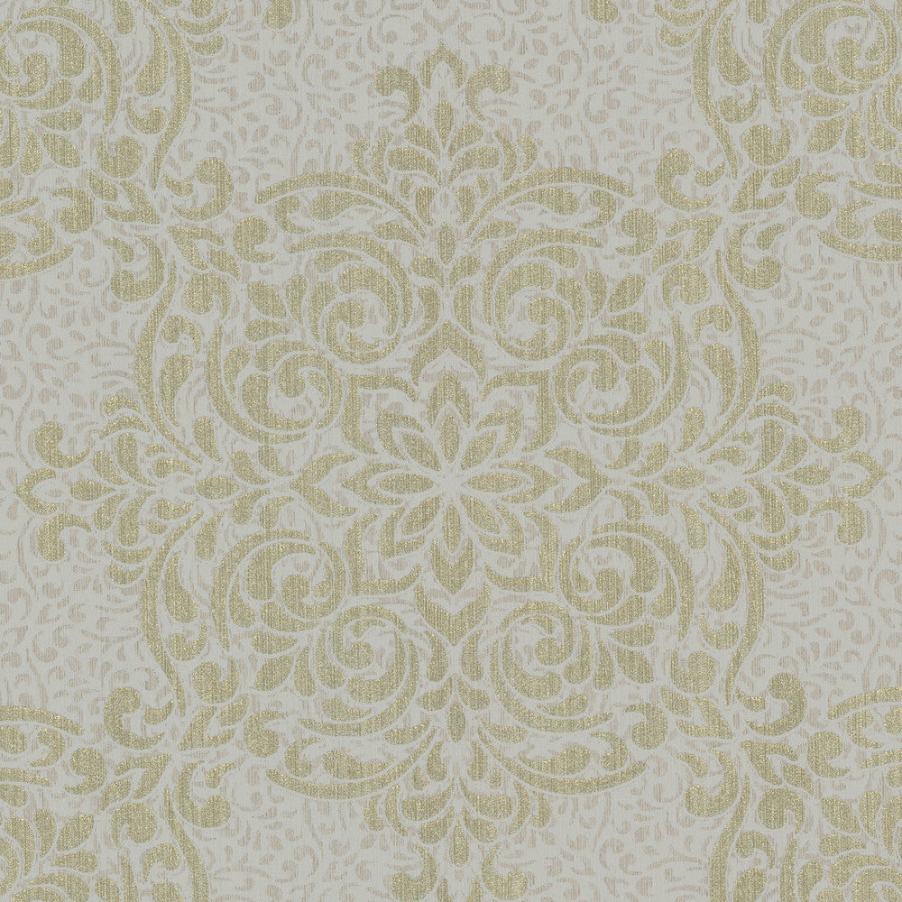 Gabrielle Gold Lace Feature Wallpaper by Decorline Prism Covers about 56.4 square feet 20.5-in by 33-ft long roll Unpasted 6.3 - Fabric Carolina -