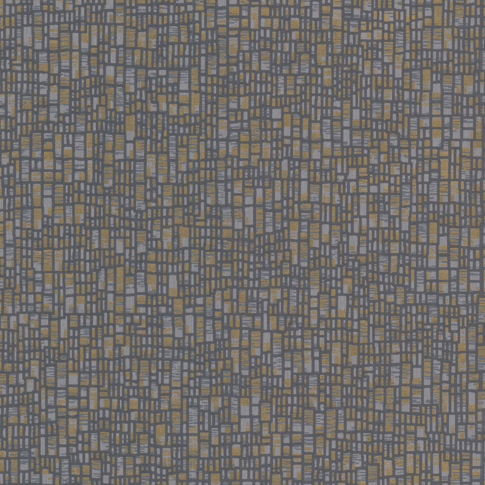 Spencer Charcoal Mosaic Wallpaper by Decorline Prism Covers about 56.4 square feet 20.5-in by 33-ft long roll Unpasted 25.2 - Fabric Carolina -