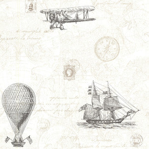 Explorer Fog Antique Map Wallpaper by Beacon House