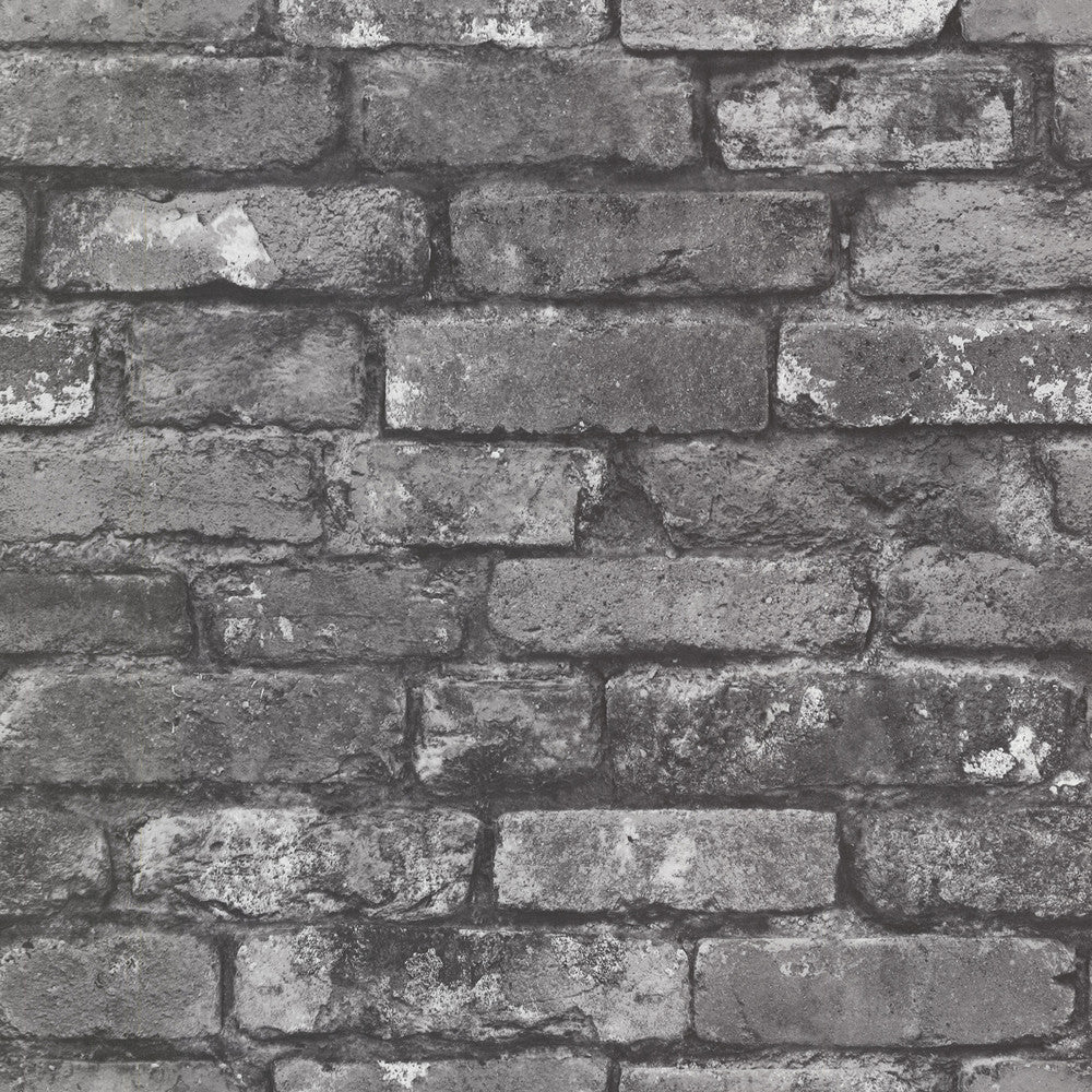 Brickwork Slate Exposed Brick Wallpaper by Beacon House Oxford Covers about 56.4 square feet 20.5-in by 33-ft long roll Unpasted 21 - Fabric Carolina -