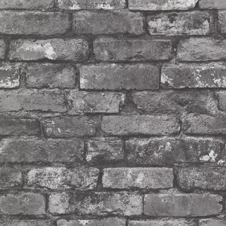 Brickwork Slate Exposed Brick Wallpaper by Beacon House Oxford Covers about 56.4 square feet 20.5-in by 33-ft long roll Unpasted 21 - Fabric Carolina -