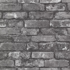 Brickwork Slate Exposed Brick Wallpaper by Beacon House