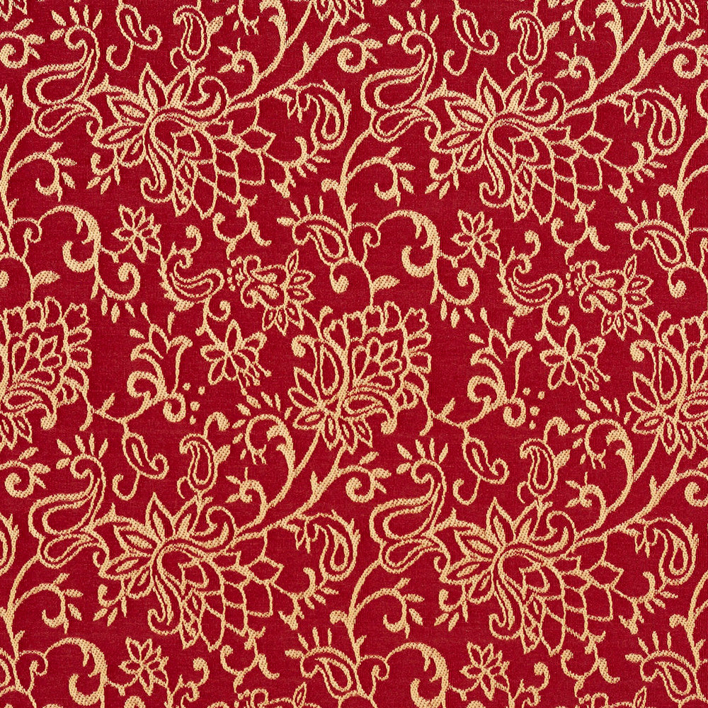 2607 Crimson/Garden by Charlotte Fabric Uptown Jacquards VI 100% Woven Polyester Asia Exceeds 70,000 Wyzenbeek Rubs (Heavy Duty) Horizontal: 6" x Vertical: 7" 54 Inches - Fabric Carolina -