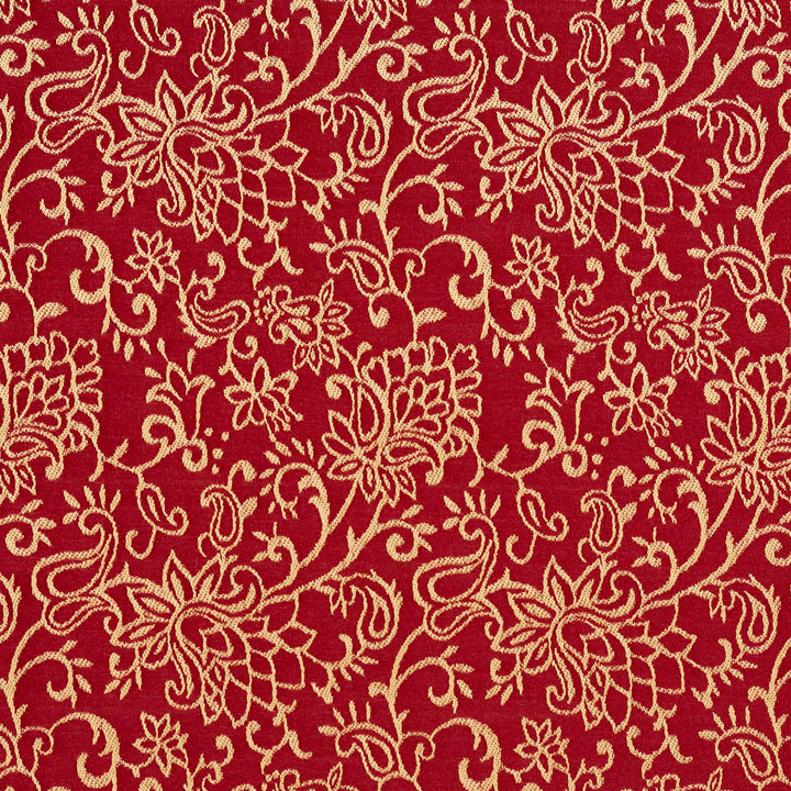 2607 Crimson/Garden by Charlotte Fabric Uptown Jacquards VI 100% Woven Polyester Asia Exceeds 70,000 Wyzenbeek Rubs (Heavy Duty) Horizontal: 6" x Vertical: 7" 54 Inches - Fabric Carolina -