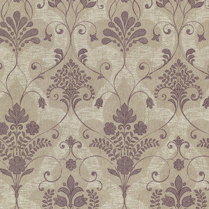 Andalusia Violet Violet Damask Wallpaper by Beacon House