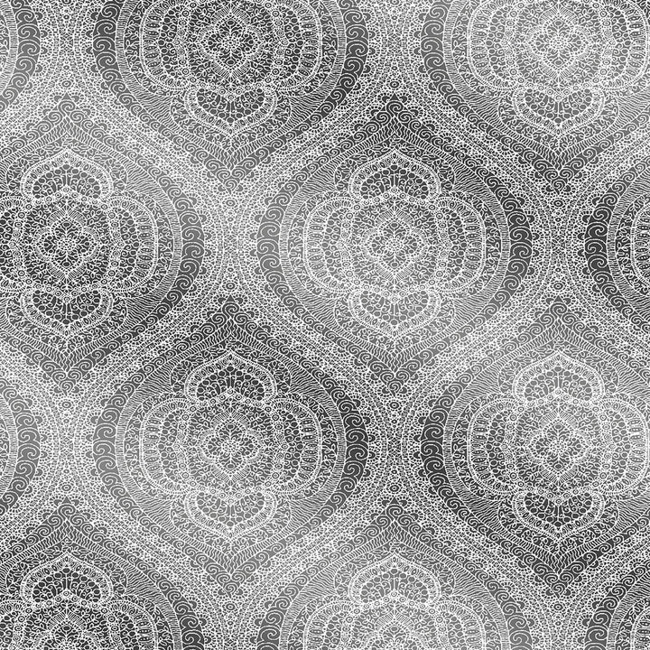 Zaida Silver Paisley Damask Wallpaper by Kenneth James Alhambra Covers about 56.4 square feet 20.5-in by 33-ft long roll Unpasted 25.2 - Fabric Carolina -