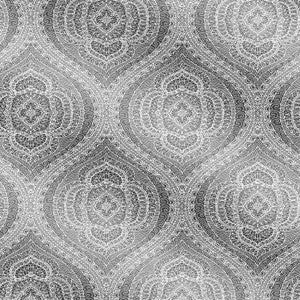 Zaida Silver Paisley Damask Wallpaper by Kenneth James