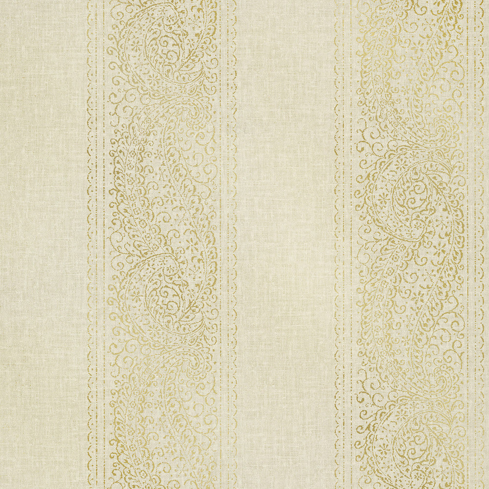 Arcades Beige Paisley Stripe Wallpaper by Kenneth James Alhambra Covers about 56.4 square feet 20.5-in by 33-ft long roll Unpasted 21.9 - Fabric Carolina -