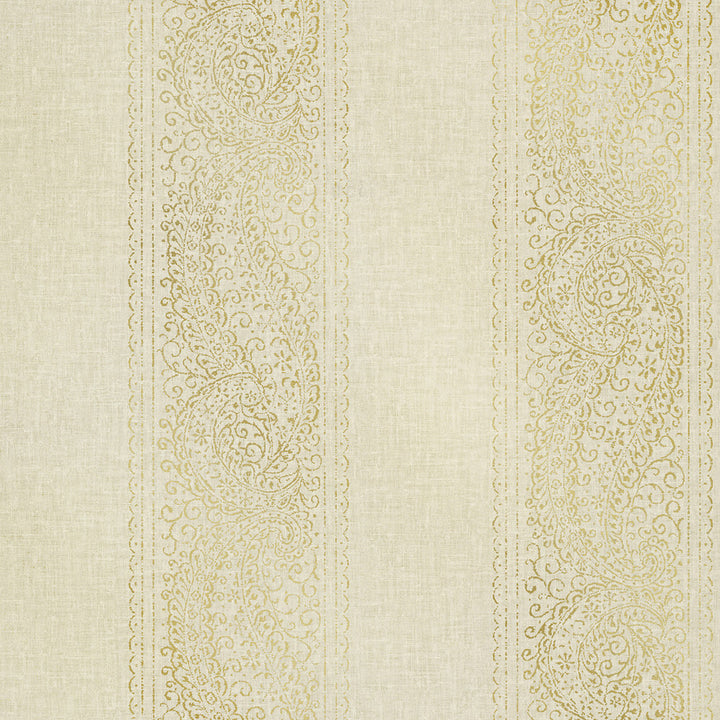 Arcades Beige Paisley Stripe Wallpaper by Kenneth James Alhambra Covers about 56.4 square feet 20.5-in by 33-ft long roll Unpasted 21.9 - Fabric Carolina -