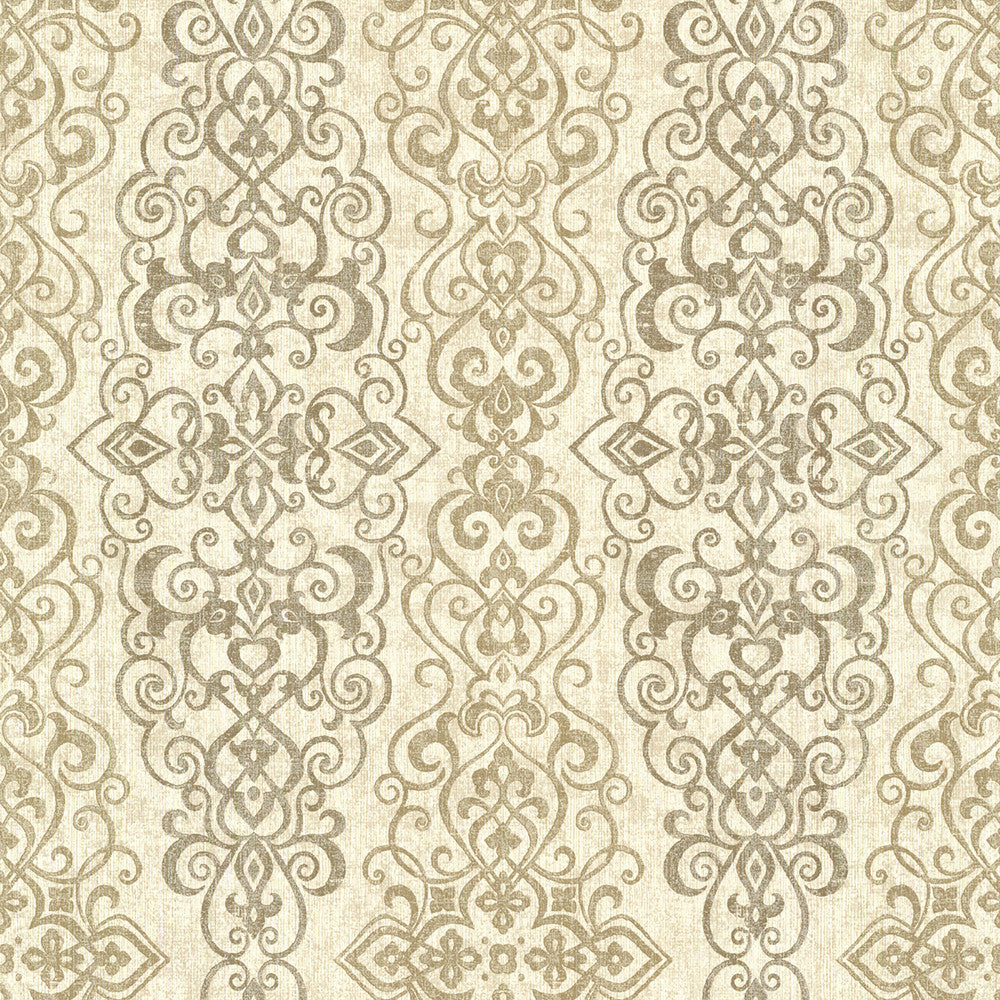 Mexuar Taupe Filigree Stripe Wallpaper by Kenneth James Alhambra Covers about 56.4 square feet 20.5-in by 33-ft long roll Unpasted 21.9 - Fabric Carolina -