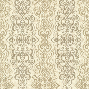 Mexuar Taupe Filigree Stripe Wallpaper by Kenneth James