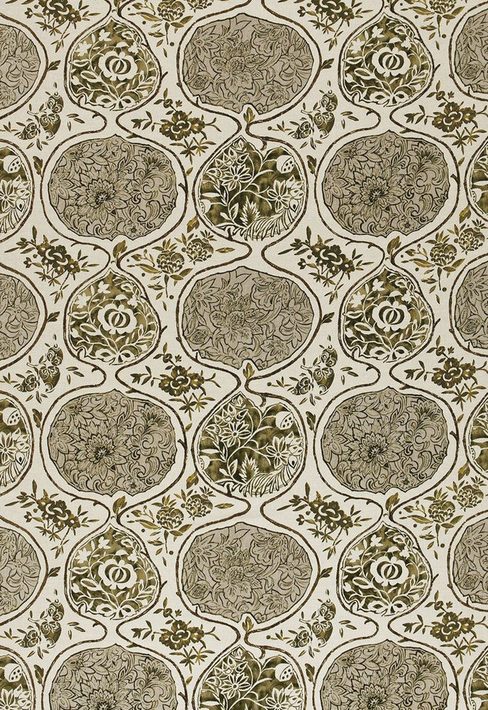 Katsugi Link and Sepia 2620930 by Schumacher Fabric Exuberant-Prints 55% Linen, 45% Cotton - Horizontal: 27 and Vertical: 25 54 - Fabric Carolina -